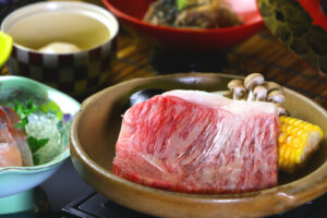 【-和-nagomi会席　ステーキ付】島根和牛130g。ボリュームたっぷりのステーキでお召し上がりください